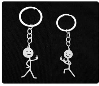 DEDOS - Set 2 llaveros para parejas o amigos. Regalo original para aniversario, san valentin, cumpleaños. Llaveros encajables. Llaveros originales. Llavero puzle, corazón, dedos divertidos.