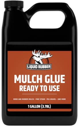Liquid Rubber Pre-Mixed Mulch Glue - Long Lasting Bond for Landscaping and Gardens, Easy Application, Weatherproof and Durable Adhesive, 1 Gallon