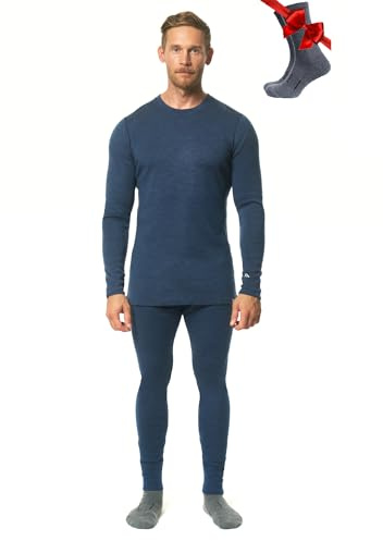 Merino.tech Underställsset i merinoull, för män, termounderkläder med ovan- och underdel, med låg vikt, medelvikt och hög vikt, S