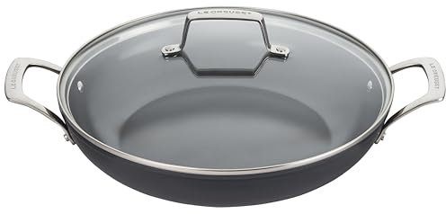 Le Creuset Essential Non-stick Ceramic Shallow Braiser with Glass Lid, 3.9 qt.