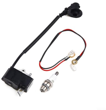 Drhomeam Bobina di accensione con kit SPARK - Adatto per motoseghe (tosaerba, trattore) - Ricambio per vari modelli di motore - Coil-on-Plug - Connettore maschio