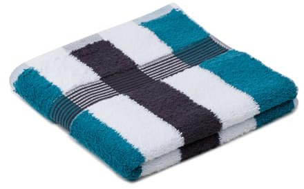 liebling Handtuch, 100% hochwertige Baumwolle, Serie Miami, 50 x 100 cm, waschbar & trocknergeeignet, Farbe: Lagune/weiß/Graphit