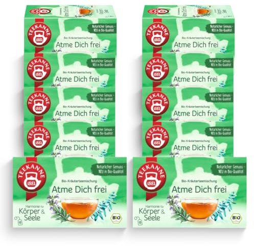 TEEKANNE Atme Dich frei Bio-Kräuterteemischung, 10 Packungen x 18 Beutel (10x 36g)
