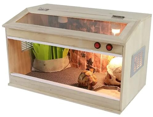 Terrario in legno per tartarughe per lucertola, camaleonte, geco, per interni ed esterni, casetta in legno per piccoli animali domestici