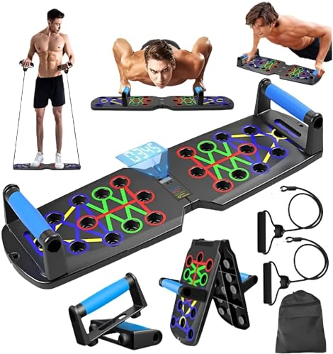 Foldable Digital Push Up Board – 24-in-1 Home Workout Equipment for Men & Women, Strength Training System for Chest, Arms, Back, Core – Portable Gym with LCD Counter