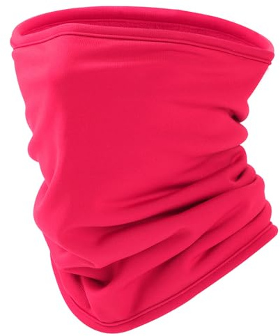 Huccik Snood Polaire Enfant - Tour de Cou Multifonction Hiver Garçon & Fille 6-12 Ans - Cache Cou Respirant avec Protection Visage Anti-Vent pour Ski, Vélo, Course à Pied (Rose, One Size)