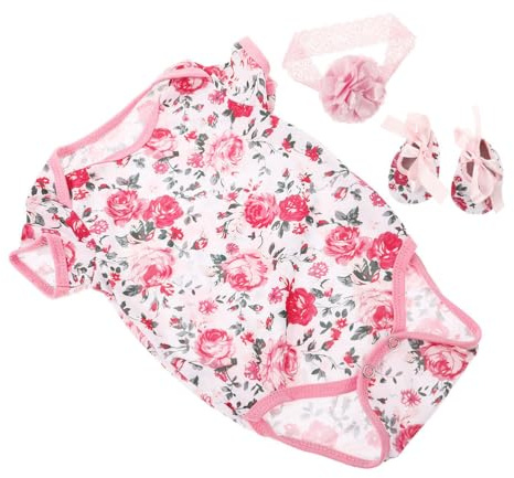 minkissy Vêtements pour Bébé Reborn avec Chaussures Et Bandeau Tenue Complète D'Été pour Poupée Nouveau-Né Fille Motifs Adorables Et Artisanat Raffiné