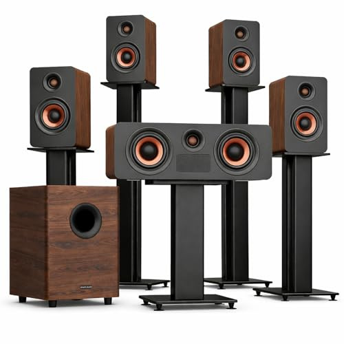 True 5.1.4 Sistema de sonido envolvente Dolby Atmos de alta fidelidad, barra de sonido de cine en casa de 900 W para Smart TV, altavoz de canal central con 4 envolventes, subwoofer ultra profundo de