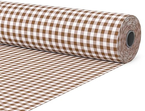 Telas por metro cuadro vichy algodón costura patchwork 1M x ancho 280 cm, color taupe