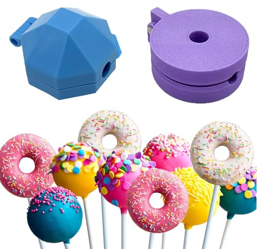 DHER 2 pezzi di Stampo per cake pop torta bastone stampo, 3.3 cm di diametro rotondo stampo e circolare ciambella stampo, 3D torta bastone, famiglia fai da te dessert maker (A)