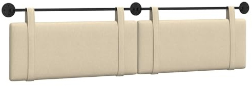 SooIarix Panel frontal colgante montado en la pared color crema liso cabecero 210 x 55 x 5 cm acolchado, versátil cojín de pared cama, ahorro de espacio, moderno diseño de paneles de pared para
