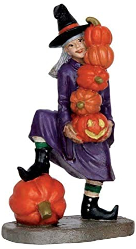 Lemax - Delicate Balance - Bruja con Calabazas - Spooky Town - Polyresin - Figuras y Accesorios para Halloween