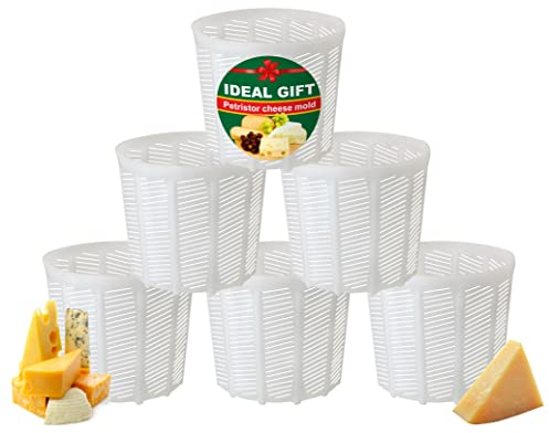 PetriStor 6 Pcs Soft Cheese Mold for Cheese Making 1.85QT - Cheese Making Mold - Cream Cheese Form Mold - Homemade Cheese Making Supplies - Molde para Queso Fresco Casero - Feta Cheese Making Basket