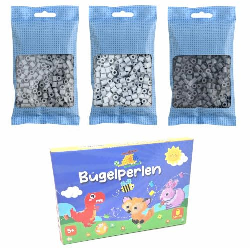 Happy Price Toys Hama (Kon-24) Midi - Cuentas convulut para planchar, 3 colores (gris, claro, oscuro), 24 piezas, Polímero, Redondo, CRAFT_BEAD