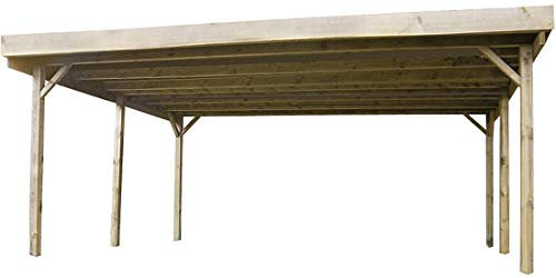 Carport Double en Bois Basic 5,1 x 5 m