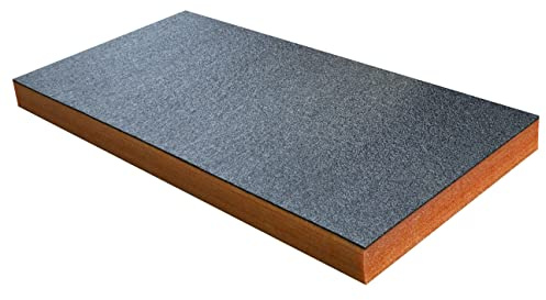 Shadow Foam Medelstort ark – 1 000 mm x 500 mm | Skär och skala av skum för verktygslåda, flygfodral, gör-det-själv och verktygsförvaringssystem (70 mm, orange)