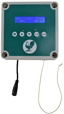 ställdon för hönshus, automatisk kycklingdörröppnare med fjärrkontroll 50 meter, IP44 vattentät, timingläge och ljusdetektering för gården