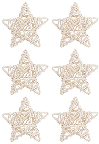 Bagima Stella di Punta per Albero di Natale 6 Pezzi Stelle in Rattan Artigianali Fai da Te per la Decorazione Natalizia della Festa Nuziale per la Decorazione Natalizia della Festa