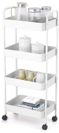URBNLIVING Shelf Plastic Slim Storage Trolley Cart Castor Wheels Kitchen Organiser