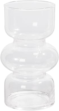 Vase Géométrique Moderne en Verre - Hydroponique, Décoratif pour Fleurs - Pour Maison, Bureau, Mariage - Transparent