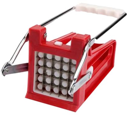 TOPBATHY Coupe-Frites en Acier Inoxydable Rouge pour Pommes de Terre