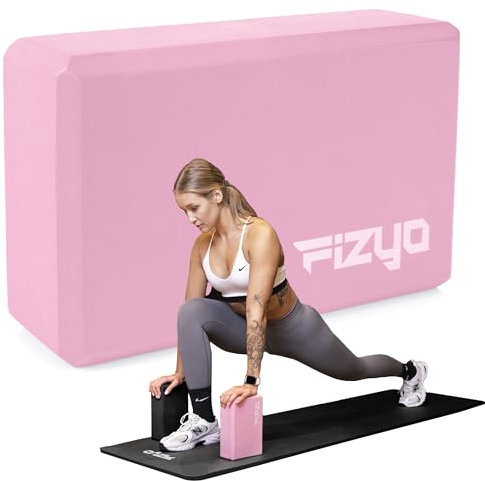 Fizyo Yogablock Rutschhemmender Stretching Block aus EVA-Schaumstoff für Yoga, Pilates, Fitness, Yoga Block für Stabilität und Dehnung (Rosa, 23x7x15 cm)