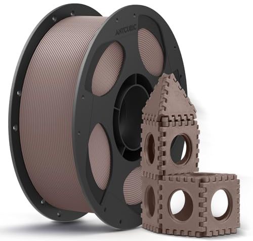ANYCUBIC PLA Filament 1,75mm, Refill PLA und Spool Kit, 3D Drucker Filament PLA, Vakuumverpackung, Intelligente Identifikation, 1KG Braun