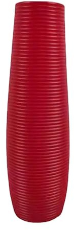 SZLIFE Vaso da terra alto, vaso per fiori, arredamento decorativo moderno e minimalista per ingresso, soggiorno, angolo, corridoio, casa colonica, Rosso