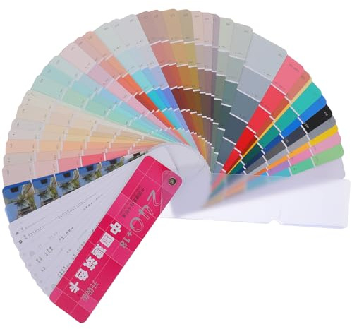 DOITOOL Set Cartelle Campioni di Vernice Standard Nazionale 258 Colori Carta da Pittura Resistente allo Sbiadimento per Uso Edilizio Strumento Portatile per Abbinamento Colori Pareti