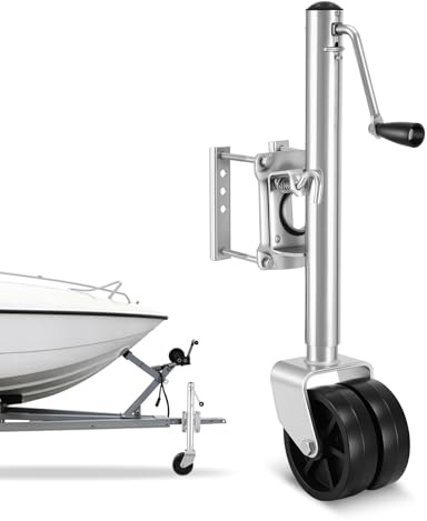 VEVOR Supporto per Rimorchio con Ruota capacità di Carico 907 kg, Ruotino Girevole Supporto per Rimorchio per Barche, Intervallo di Sollevamento 381-685 mm per Camper, Barche, Rimorchi Multiuso