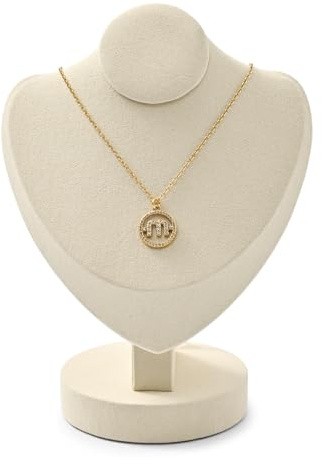 Oirlv Microfibra Espositore Collane,Busto per Collane,Porta Collane Donna,Necklace Stand Catena Mannequin (Bianco)