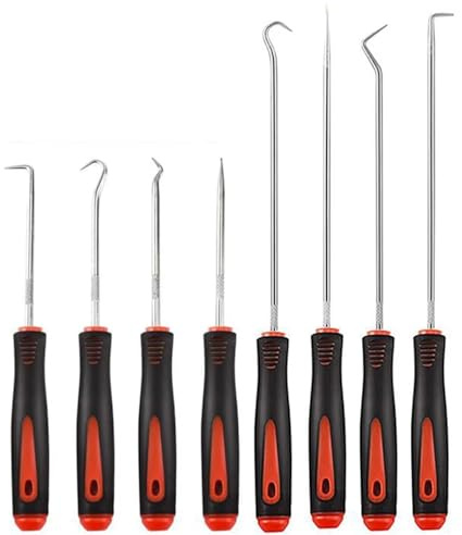 RVIFY Demontage Werkzeug Set 8-teiliges langes und kurzes Pick and Hook-Set, Auto-Öldichtungsschraubendreher, für Herausziehen und Entfernen des Werkzeugs für O-Ring-Dichtungen Radlagerwerkzeuge(13)