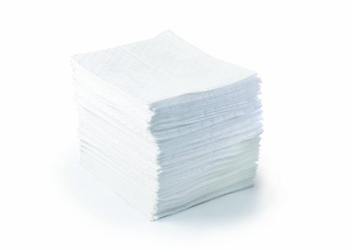 Brady SPC BPO200 Basic Oil-Only Light Weight Absorbent Pad, White, 15 L x 17 W. Perforated. 200 pads per roll