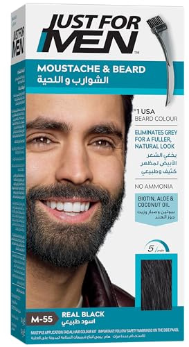 Just for men Pflege-Brush-In-Color-Gel für Bart, Schnurrbart, Natur Schwarz, 40 g