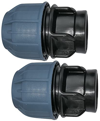 AERZETIX - C51927 - Lot de 2 - Manchon/Adaptateur fileté - Réducteur de Compression Droit - raccord Filetage Femelle 3/4 - pour Tuyau Ø25mm - en polypropylène - connecteur/réparateur