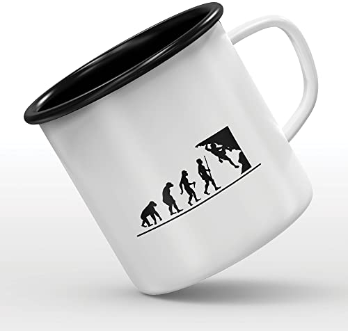 Mygoodprice MUG tasse émaillée au motif évolution escalade