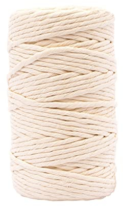 Vaessen Creative Makramee Garn Naturel, 5 mm x 100m, 100 prozent Baumwolle, in Verschiedenen Farben Verfügbar, DIY, Basteln von Dekoration Wie Blumenampel, Wandbehang, Windlicht, Traumfänger