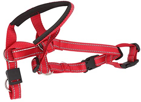 Zerodis Dog Head Halter with Safety Strap, Stops Heavy Pulling On The Leash Padded Headcollar for Small Medium and Large Dog Sizes Adjustable Head Collar for Dogs (Red)