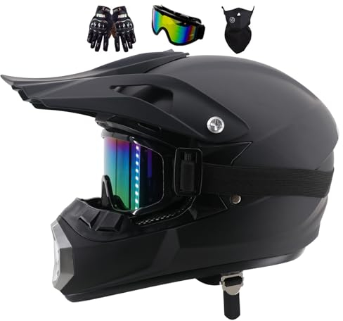 Motocross Helm Fullface Helm Dirt Bike Integral Motorradhelm, Jugend Motorradhelme, Herren Damen Downhill Motorradhelm, Kinder MTB ATV Offroad DH Helm, Erwachsener Motorrad Helm(Size:M(54-55CM))