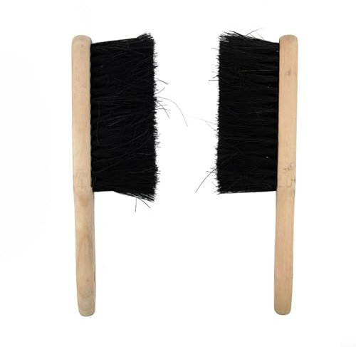 Brosse pour Cheminée en Bois 28cm, Tête en Forme de Brosse, Outil d'Entretien pour Foyer, Lot de 2