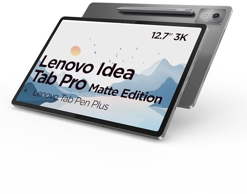 Lenovo Idea Tab Pro Tablet 32,7 cm (12,7 Zoll), 3K, Matte Edition (MediaTek Dimensity 8300, 8 GB RAM, 128 GB UFS 3.1, 144 Hz, Wi-Fi 6E, Bluetooth 5.3, Android 14), Mondgrau, inklusive Tab Pen Plus
