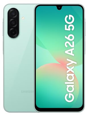 Samsung Galaxy A26 5G, Smartphone con Funzioni intelligenti, 3 anni di Garanzia del produttore, Display Super AMOLED 6.7”, 6GB RAM, 128GB, 5.000 mAh, memoria espandibile, Mint [Versione Italiana]