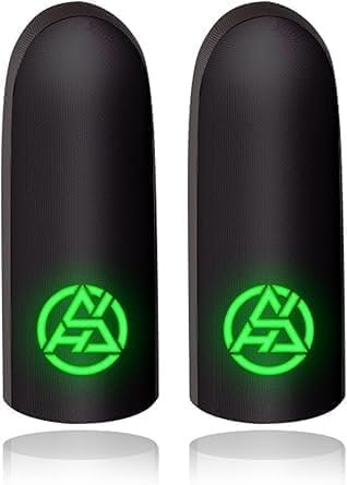 Yjemle 1 Pair Black Game Fingertip Gloves for Sweatproof Anti-Slip Finger Sleeve Breathable Gaming Finger Cover Thumb Gloves for Mobile Gaming Grip Pain-Relief Mobile Phone Gaming Finger Accessories