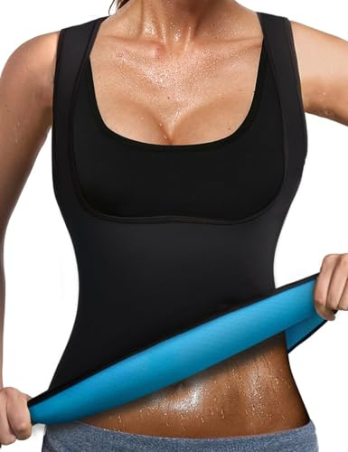 DownLTL Gilet de Sudation Femme Débardeur Minceur Sauna Néoprène Veste Gaine Amincissante Ventre Plat Vêtements de Sport GYM Running