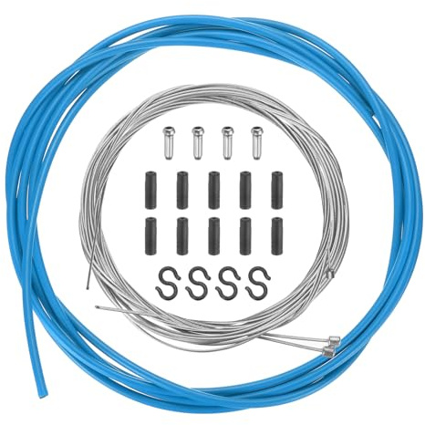QUARKZMAN Juego De Funda De Cable De Cambio Para Bicicleta Universal Cable De Freno Y Cambio De Transmisión Kit De Reemplazo De Funda De Cable Para Bicicleta De Carretera Y Montaña, Azul