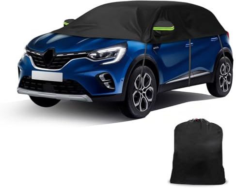 Opaltool Copertura per Tetto Auto Compatibile con Renault Captur 2016-2025, Mezza Copertura Morbida su Misura per Tetto Superiore con Ganci Regolabili e Tappi per Orecchie con Striscia Riflettente