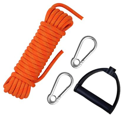 Zqxnt Corde de remorquage en nylon avec poignée et mousqueton, boucle de ski, ligne de sport, équipement de snowboard, ligne de sport avec poignée, corde de ski