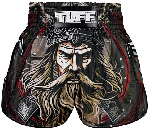 Tuff Sport Muay Thai Boxshorts Retro Shorts Classic Slim Cut MMA Kickboxen Workout Set Training, Tuf-rms120-brn, X-Large