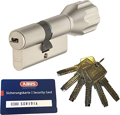 ABUS EC660 ECK660 Profil-Knaufzylinder Länge (a/b) Z35/K45mm (c=80mm) mit 6 Schlüssel, mit Sicherungskarte