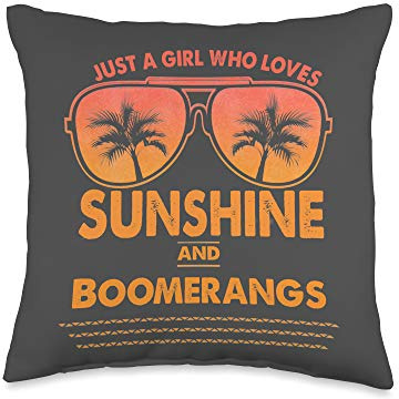 Just A Girl Who Loves Sunshine And Boomerangs For Woman Throw Pillow